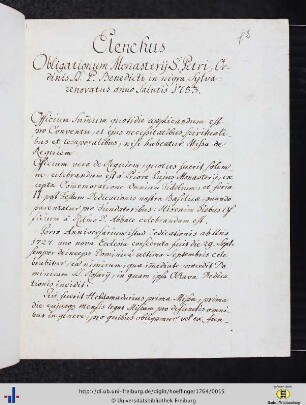 Elenchus Obligationum Monasterij S. Petri…