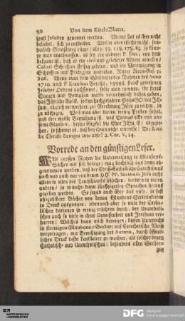 Vorrede an den günstigen Leser.