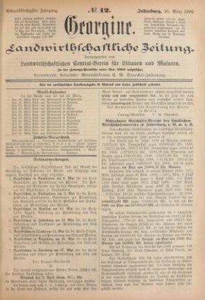 Achtundfünfzigster Jahrgang. No. 12. Insterburg, 20. März 1890.