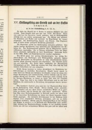 XV. Stellungskrieg am Sereth und an der Susita