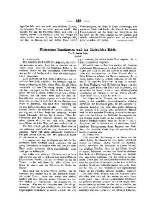 Nietzsches Zarathustra und die Christliche Ethik : (Schluß)