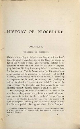 History of Procedure in England from the Norman Conquest : The Norman Period (1066-1204)