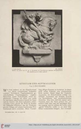 Künstler und Auftraggeber