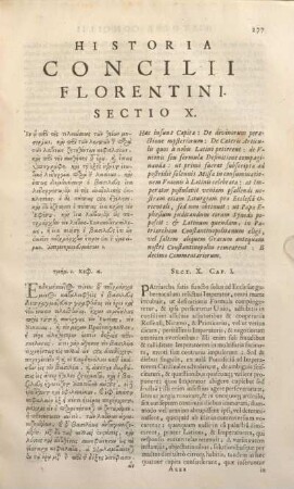 Historia Concilii Florentini Sectio X.