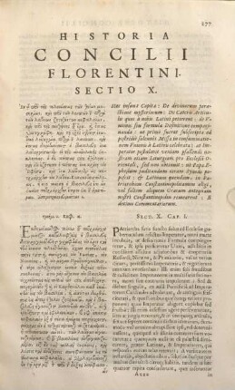 Historia Concilii Florentini Sectio X.