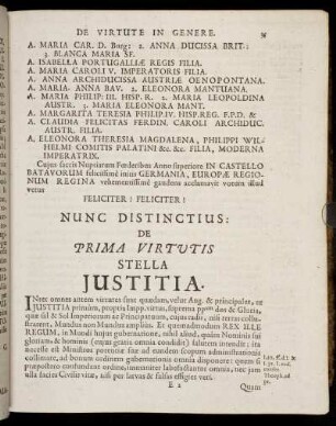 De Prima Virtutis Stella Justitia.