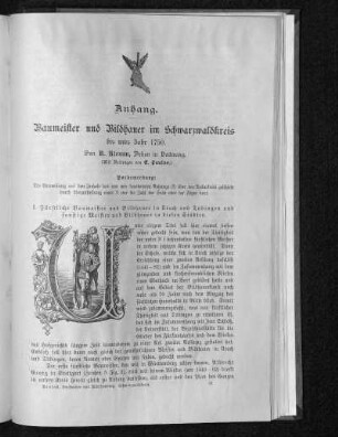 Anhang. Baumeister und Bildhauer im Schwarzwaldkreis