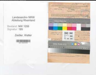 Entnazifizierung Walter Zeidler , geb. 17.11.1886 ()