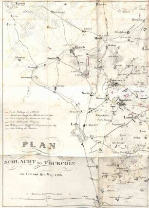 Plan der Schlacht bei Tourcoin am 17. und 18. May 1794.