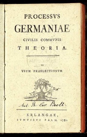 Processus Germaniae Civilis Communis Theoria : In Usum Praelectionum