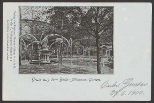 Ansichtskarte „Gruss aus dem Belle-Alliance-Garten“, Belle-Alliance-Straße