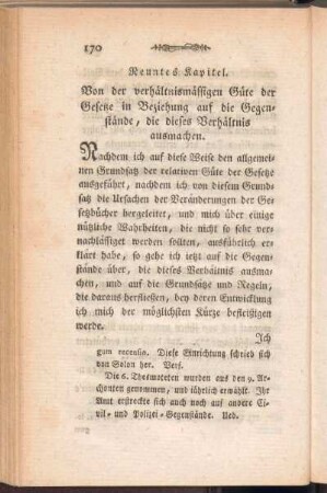 Neuntes Kapitel. Von der verhältnismässigen Güte der Gesetze in Beziehung auf die Gegenstände, die dieses Verhältnis ausmachen