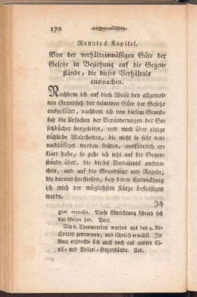 Neuntes Kapitel. Von der verhältnismässigen Güte der Gesetze in Beziehung auf die Gegenstände, die dieses Verhältnis ausmachen