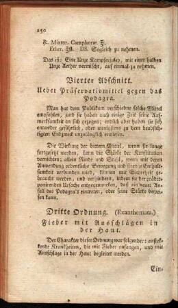 Dritte Ordnung. (Exanthemata.) Fieber mit Ausschlägen in der Haut.