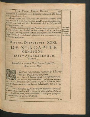 Biblica Disputatio XXXI. De XLI. Capite Geneseos.