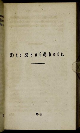 Die Keuschheit.