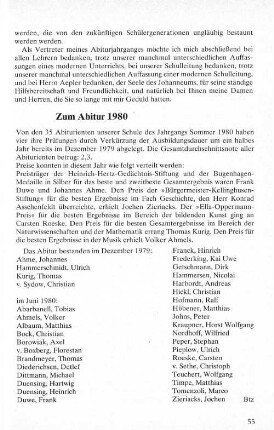 Zum Abitur 1980