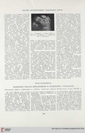 19: Barokowe pałace Sieniawskich w Warszawie i Puławach : (Streszczenie referatu wygłoszonego na zebraniu naukowym oddziału Warszawskiego w dniu 8. III. 1956 r.)