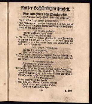 Auf der Hochfürstlichen Freyheit.