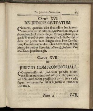 Caput XVI. De Iudiciis Civitatum