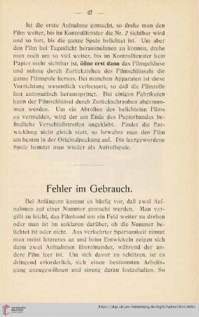 Fehler im Gebrauch