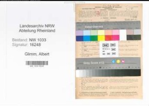Entnazifizierung Albert Glimm , geb. 30.06.1901 (Monteur)