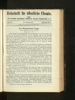 Heft IV. 28. Februar 1913. Jahrgang XIX.