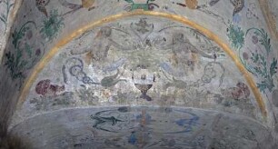 Renaissance-Wandmalerei — Meerjungfrauen mit Wappen