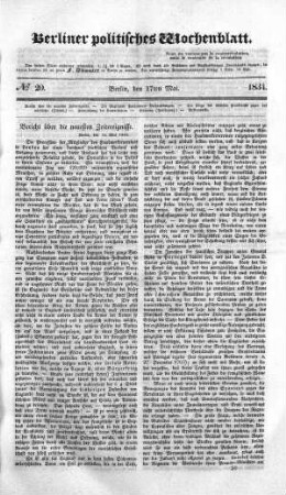 No 20, 17. Mai 1834