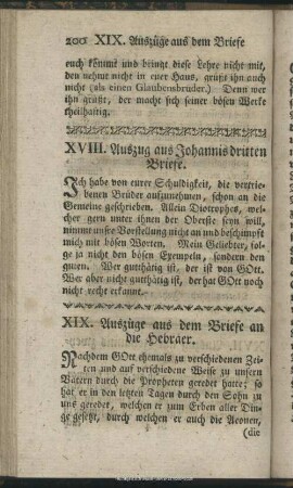XVIII. Auszug aus Johannis dritten Briefe