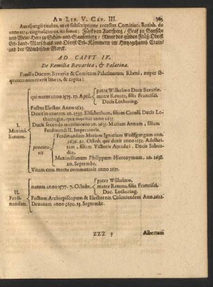 Ad Caput IV. De Familia Bavarica, [et] Palatina.