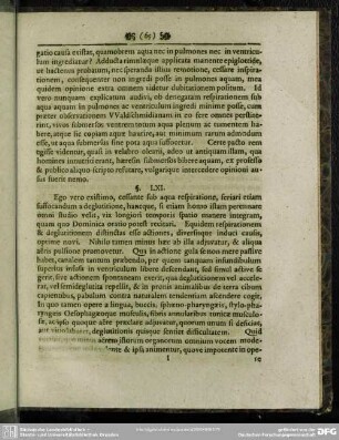 §. LXI. Cessante respiratione remoram iniici deglutitioni, cuius cum fiendi tum impediendi modus accurate describitur