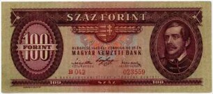 Geldschein, 100 Forint, 27.2.1947