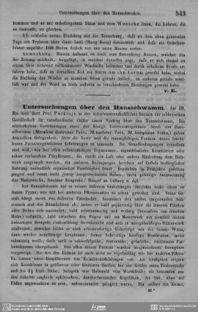 Untersuchungen über den Hausschwamm.