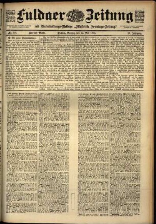 Zweite Ausgabe vom Montag, den 14. Mai 1900.