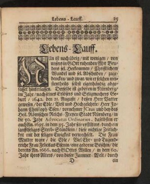 Lebens-Lauff.