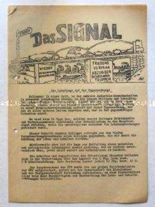 Kommunistische Betriebszeitung eines Hamburger Bahn-Betriebes zum Lohnkampf