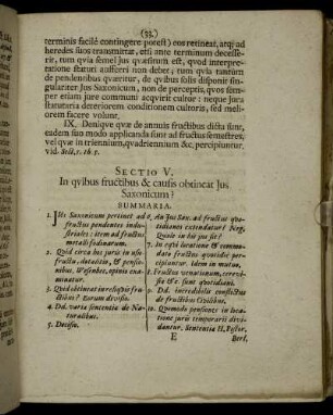 Sectio V. In quibus fructibus & causis obineat Jus Saxonicum?