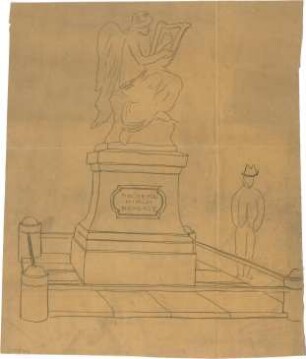 Hildebrand, Adolf von; Slawentzitz (Kedzierzyn-Kozle, Schlesien, Polen); Grabmal für Maximilian Fürst zu Hohenlohe Ingelfingen, mit Engelsfigur - Perspektive