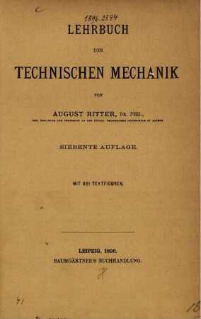 Lehrbuch der technischen Mechanik : Mit 861 Textfiguren