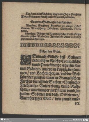 Folget Das Gebet