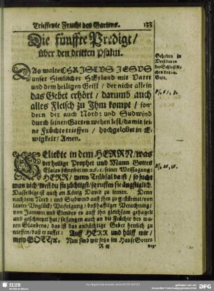 Die fünffte Predigt, über den dritten Psalm