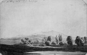Böhmische Landschaft mit Brücke und Kapelle
