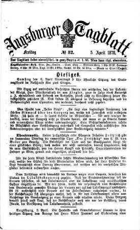 Augsburger Tagblatt. 1878,4/6 = Jg. 49