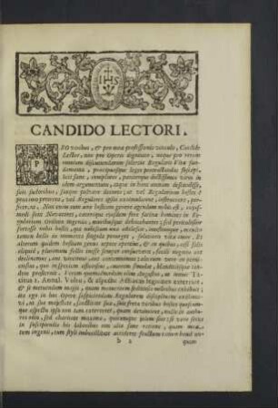 Candido lectori.