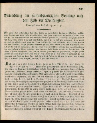 Betrachtung am fünfundzwanzigsten Sonntage nach dem feste der Dreieinigkeit
