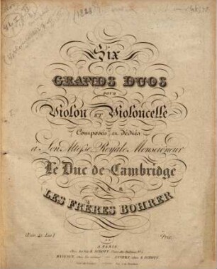 Six grands duos pour violon et violoncelle : Oeuv. 41, Liv. [1]