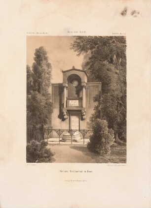 Niebuhrs Grabdenkmal, Bonn: Perspektivische Ansicht (aus: Architektonisches Skizzenbuch, H. 92/4, 1868)