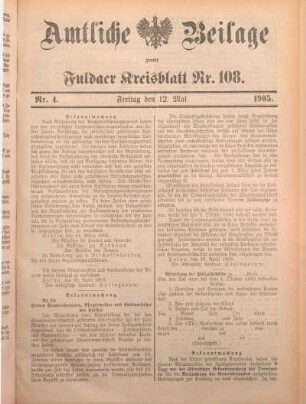 4: Beilage vom Freitag, 12. Mai 1905