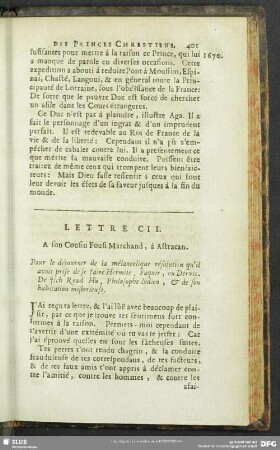 Lettre CII. A son Cousin Fousi Marchand , à Astracan